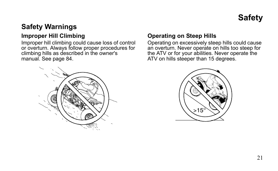 Safety, Safety warnings | Polaris Sportsman 9921796 User Manual | Page 24 / 192
