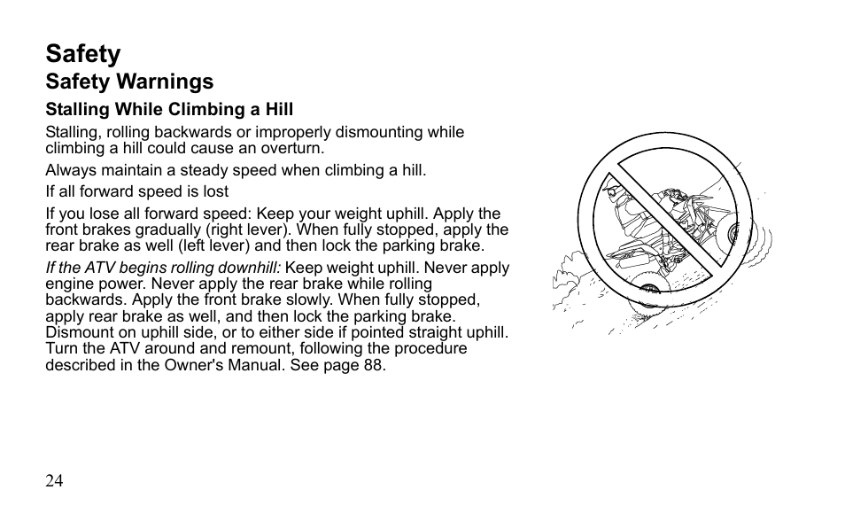 Safety, Safety warnings | Polaris Sportsman 9921796 User Manual | Page 27 / 192