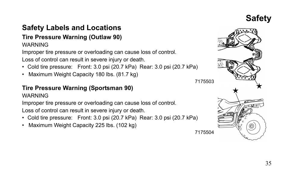 Safety | Polaris Sportsman 9921796 User Manual | Page 38 / 192