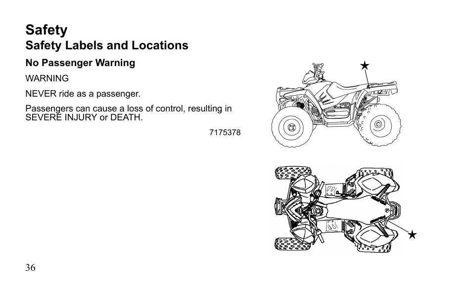 Safety | Polaris Sportsman 9921796 User Manual | Page 39 / 192