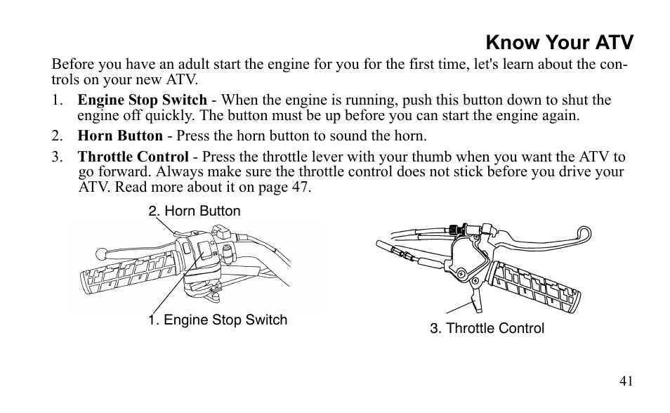 Know your atv | Polaris Sportsman 9921796 User Manual | Page 44 / 192