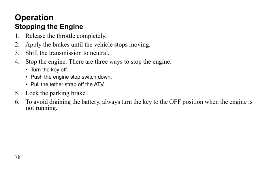 Operation | Polaris Sportsman 9921796 User Manual | Page 81 / 192