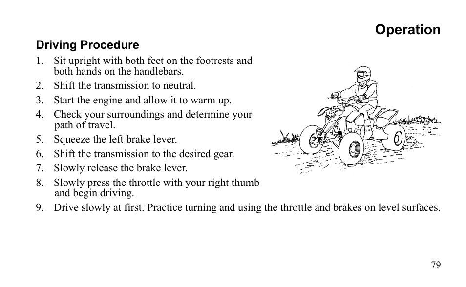 Operation | Polaris Sportsman 9921796 User Manual | Page 82 / 192