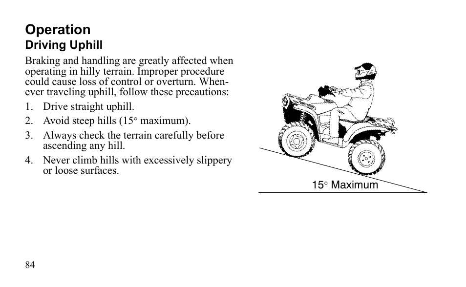 Operation | Polaris Sportsman 9921796 User Manual | Page 87 / 192