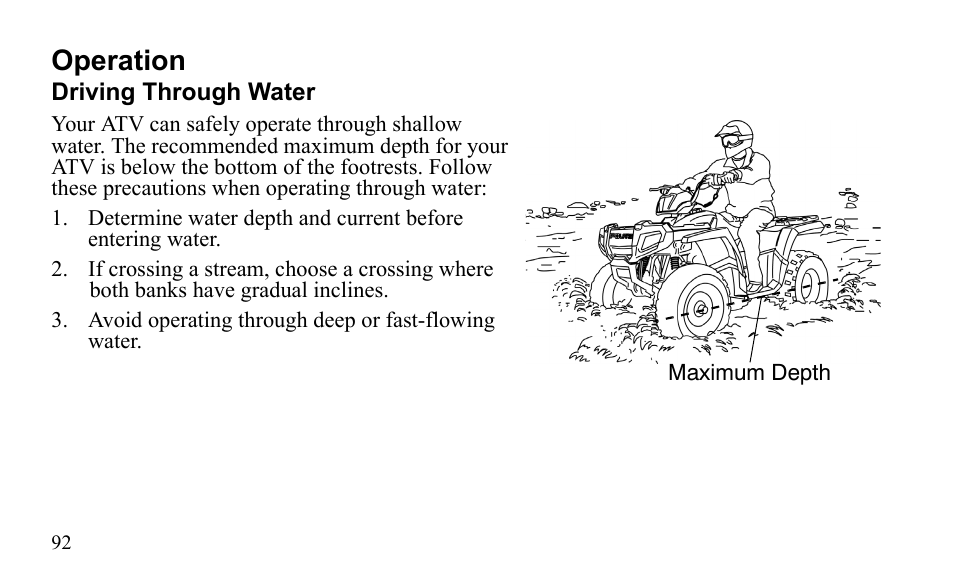 Operation | Polaris Sportsman 9921796 User Manual | Page 95 / 192