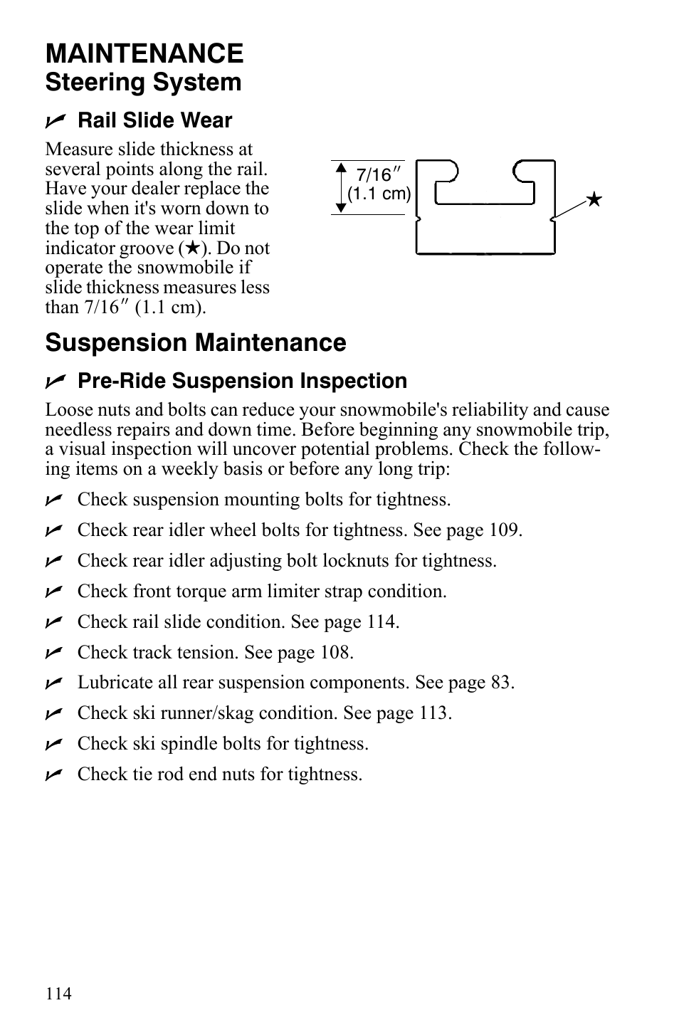 Maintenance, Steering system, Suspension maintenance | Polaris 800 Dragon SP User Manual | Page 117 / 141