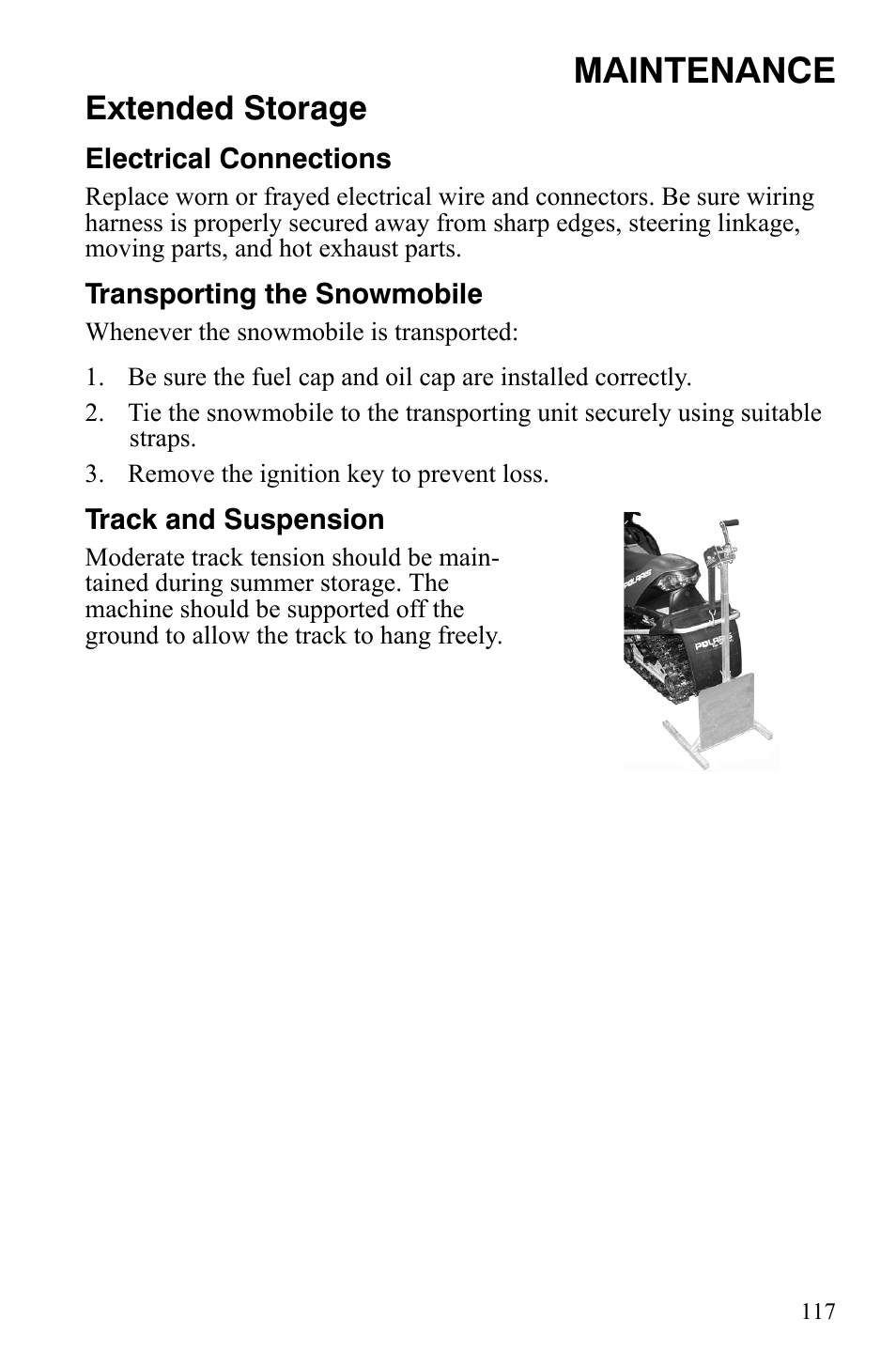 Maintenance, Extended storage | Polaris 800 Dragon SP User Manual | Page 120 / 141