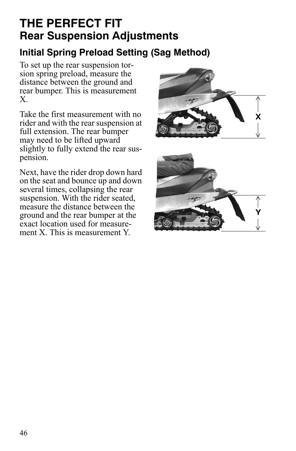 The perfect fit, Rear suspension adjustments | Polaris 800 Dragon SP User Manual | Page 49 / 141