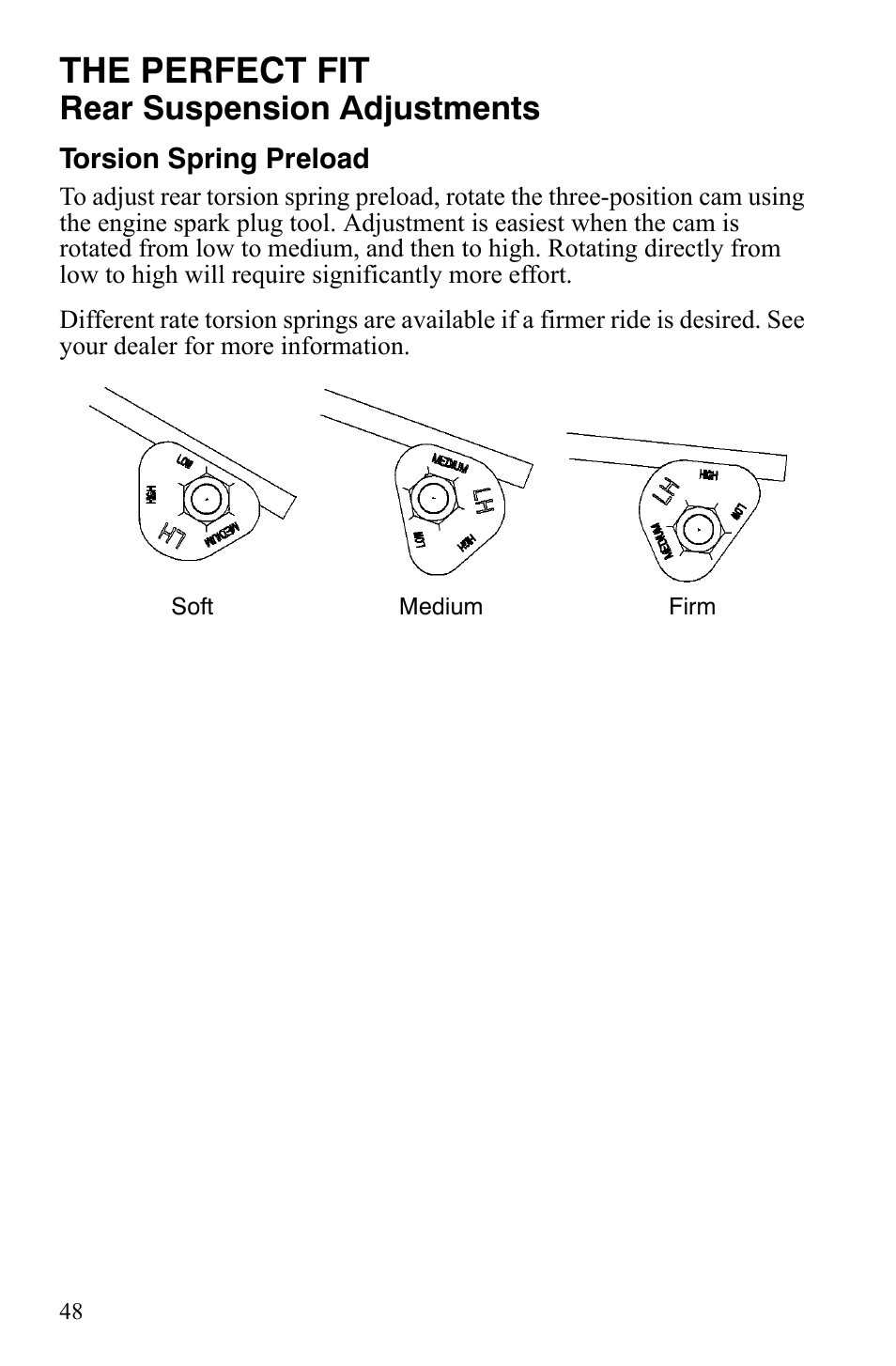 The perfect fit, Rear suspension adjustments | Polaris 800 Dragon SP User Manual | Page 51 / 141
