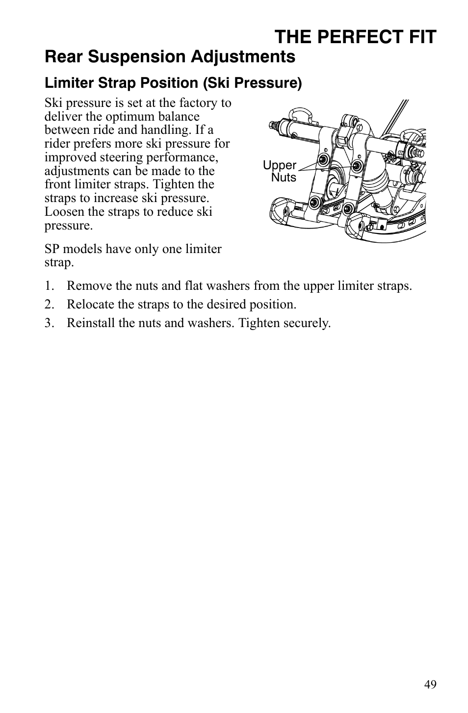 The perfect fit, Rear suspension adjustments | Polaris 800 Dragon SP User Manual | Page 52 / 141