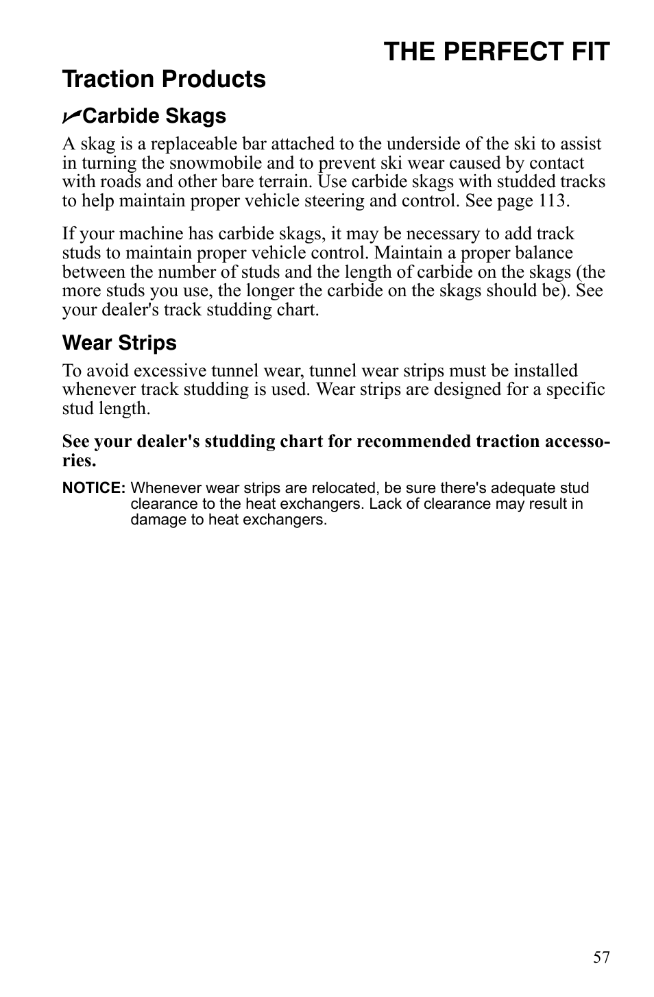 The perfect fit, Traction products | Polaris 800 Dragon SP User Manual | Page 60 / 141