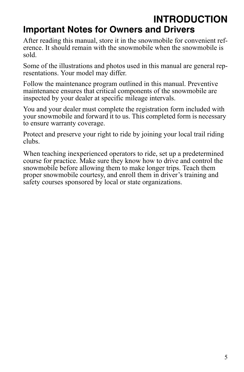 Introduction | Polaris 800 Dragon SP User Manual | Page 8 / 141
