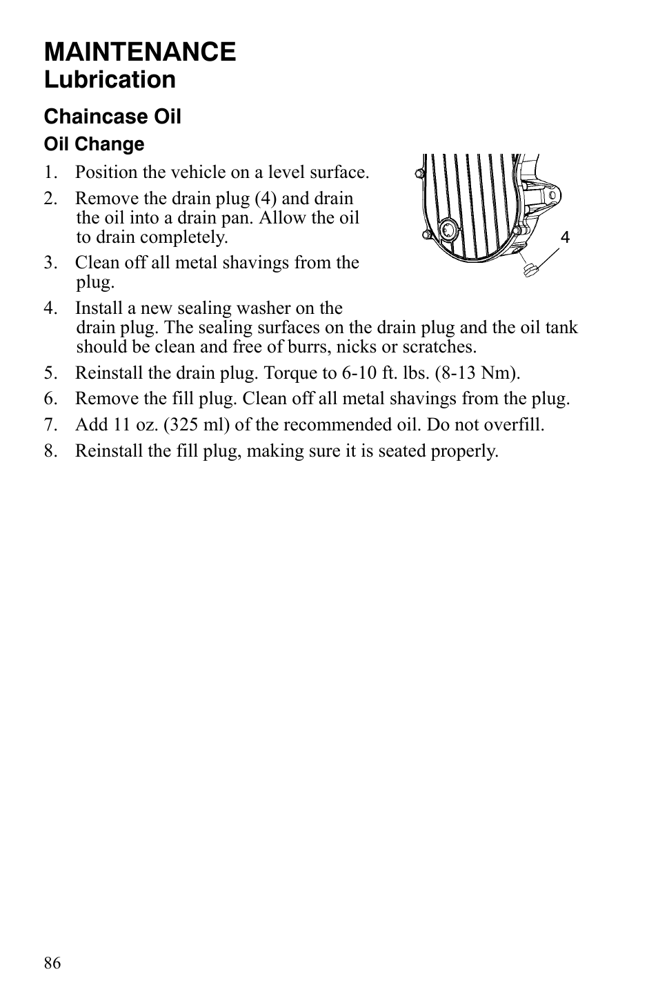 Maintenance, Lubrication | Polaris 800 Dragon SP User Manual | Page 89 / 141