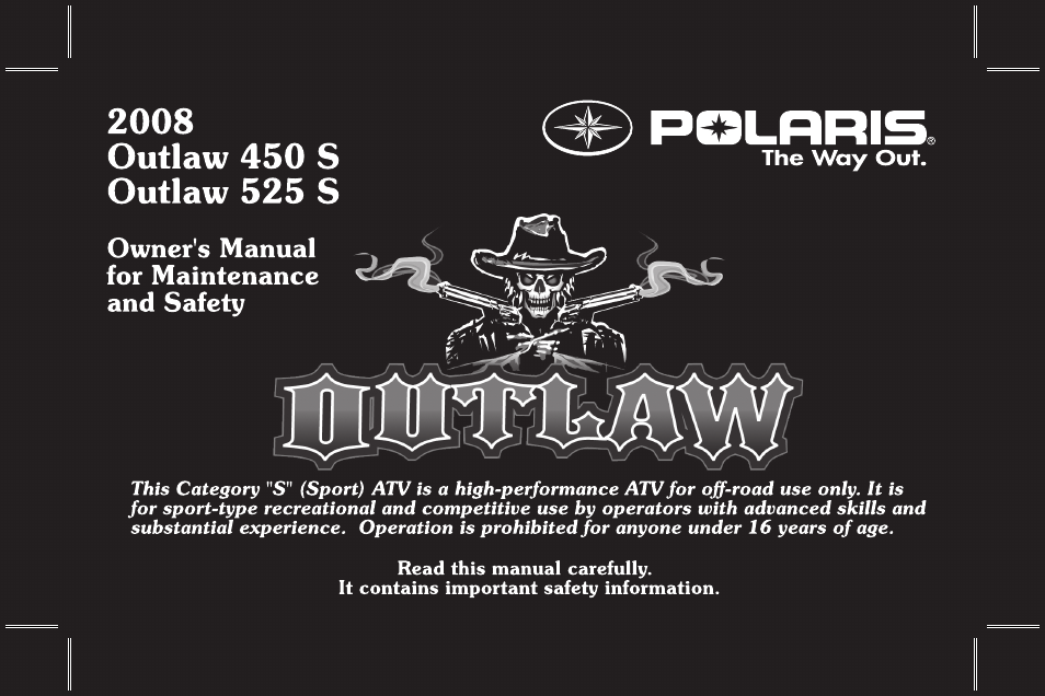 Polaris Outlaw 450 S User Manual | 218 pages