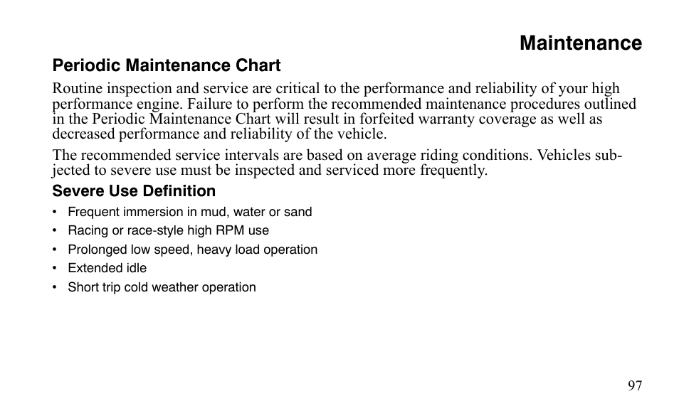 Maintenance | Polaris Outlaw 450 S User Manual | Page 100 / 218