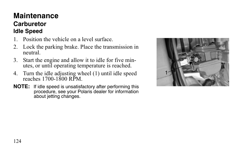 Maintenance | Polaris Outlaw 450 S User Manual | Page 127 / 218