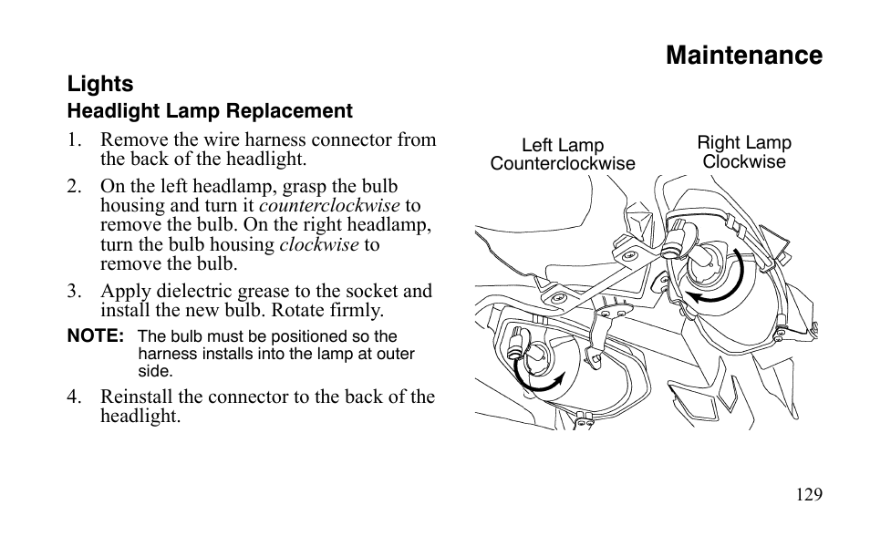 Maintenance | Polaris Outlaw 450 S User Manual | Page 132 / 218