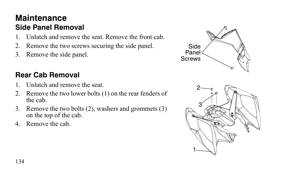 Maintenance | Polaris Outlaw 450 S User Manual | Page 137 / 218