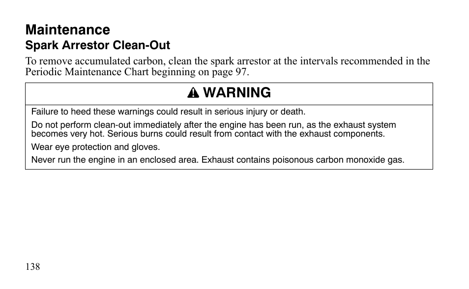 Maintenance, Warning | Polaris Outlaw 450 S User Manual | Page 141 / 218