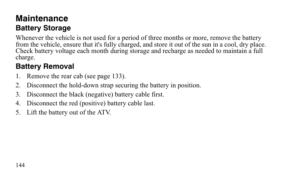 Maintenance | Polaris Outlaw 450 S User Manual | Page 147 / 218