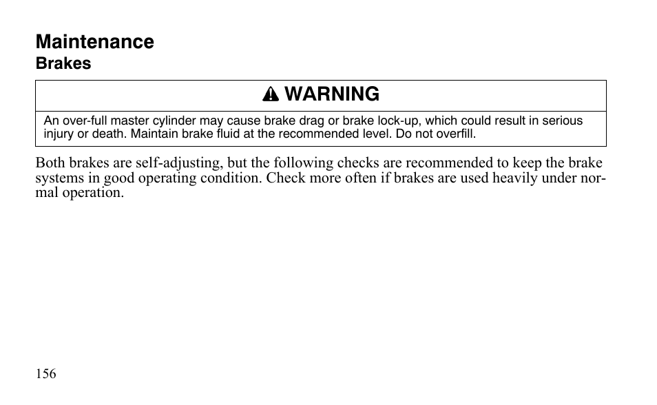 Maintenance, Warning | Polaris Outlaw 450 S User Manual | Page 159 / 218