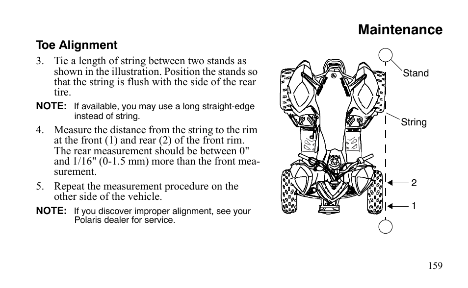 Maintenance | Polaris Outlaw 450 S User Manual | Page 162 / 218