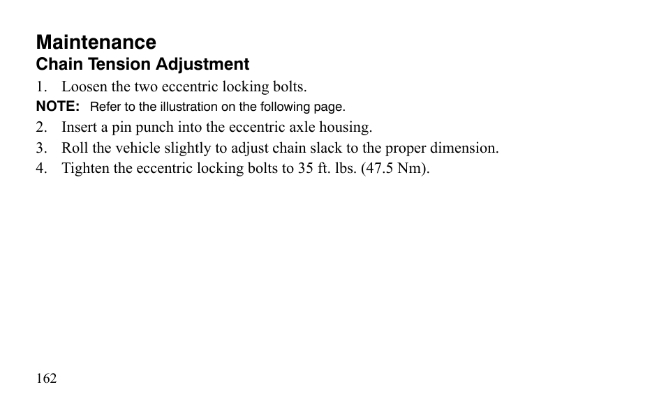 Maintenance | Polaris Outlaw 450 S User Manual | Page 165 / 218