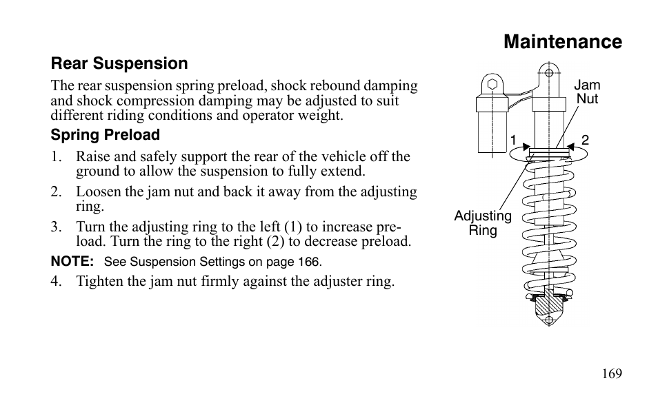 Maintenance | Polaris Outlaw 450 S User Manual | Page 172 / 218