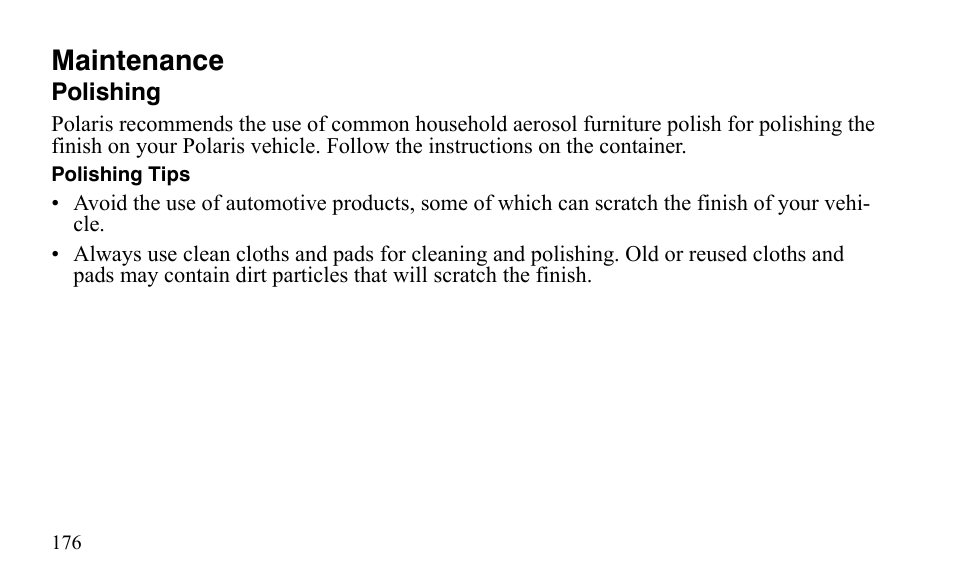 Maintenance | Polaris Outlaw 450 S User Manual | Page 179 / 218