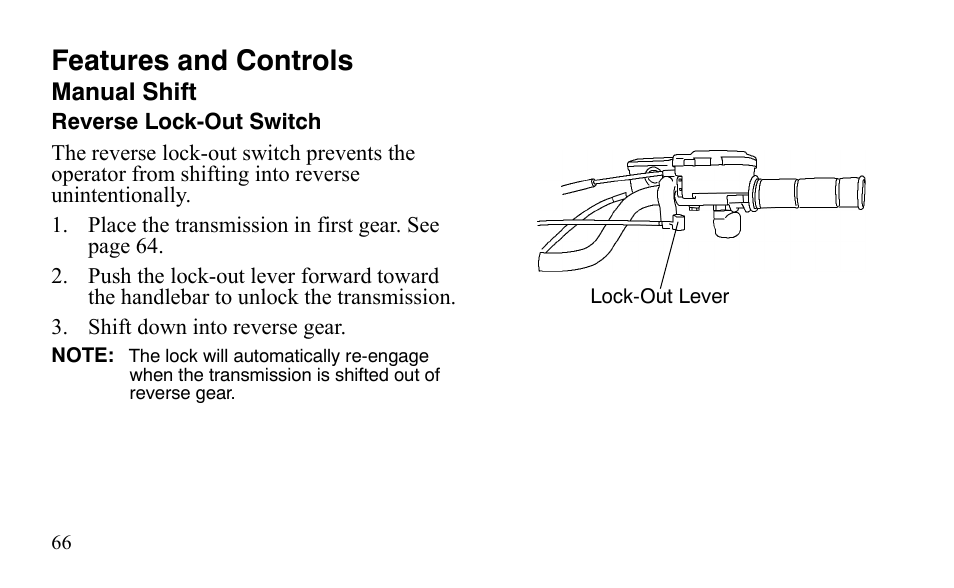Features and controls | Polaris Outlaw 450 S User Manual | Page 69 / 218