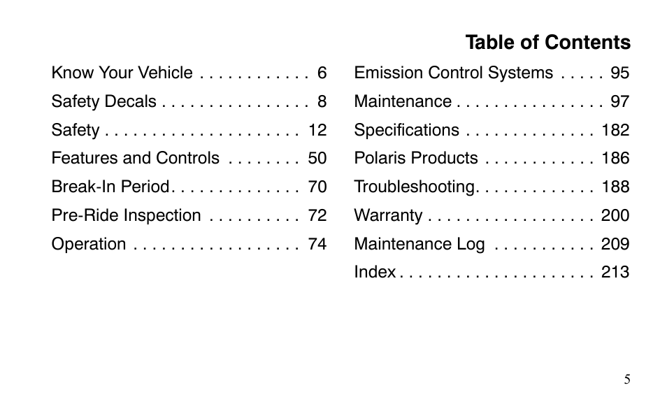 Polaris Outlaw 450 S User Manual | Page 8 / 218