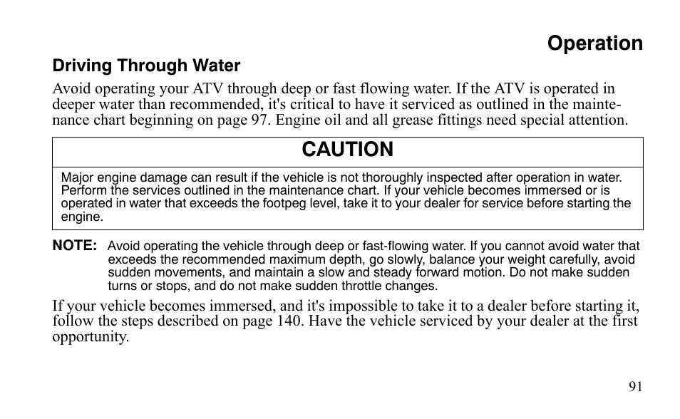 Operation, Caution | Polaris Outlaw 450 S User Manual | Page 94 / 218