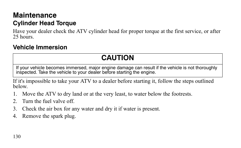 Maintenance, Caution | Polaris Outlaw 9921488 User Manual | Page 133 / 199