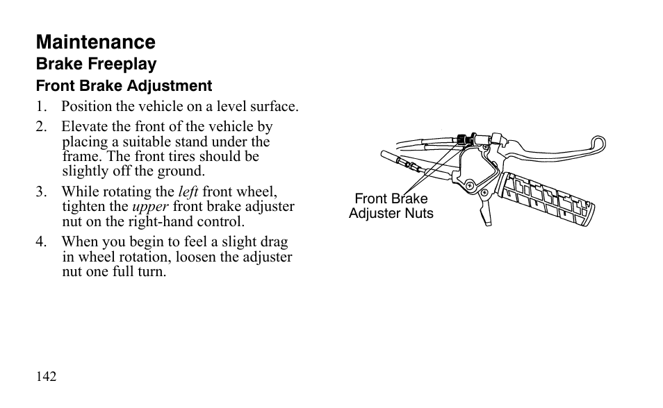 Maintenance | Polaris Outlaw 9921488 User Manual | Page 145 / 199