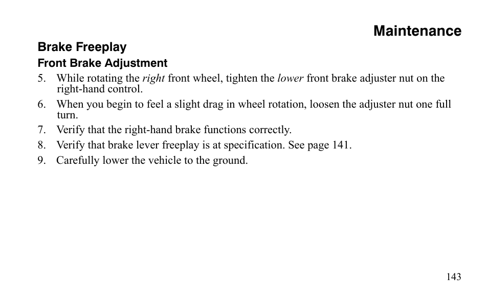 Maintenance | Polaris Outlaw 9921488 User Manual | Page 146 / 199