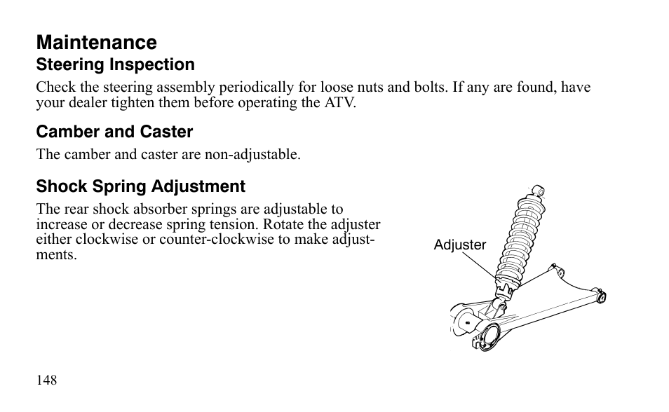 Maintenance | Polaris Outlaw 9921488 User Manual | Page 151 / 199