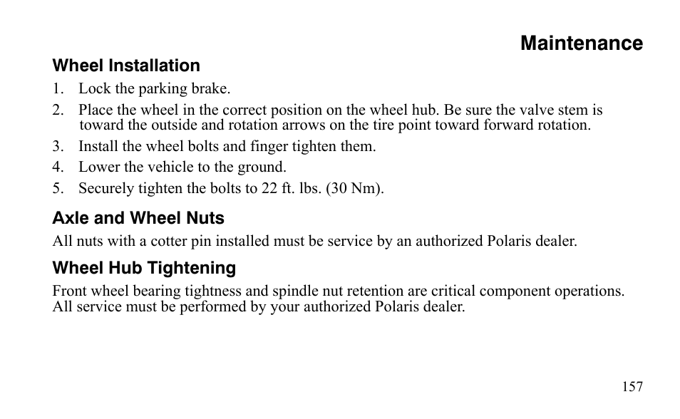 Maintenance | Polaris Outlaw 9921488 User Manual | Page 160 / 199