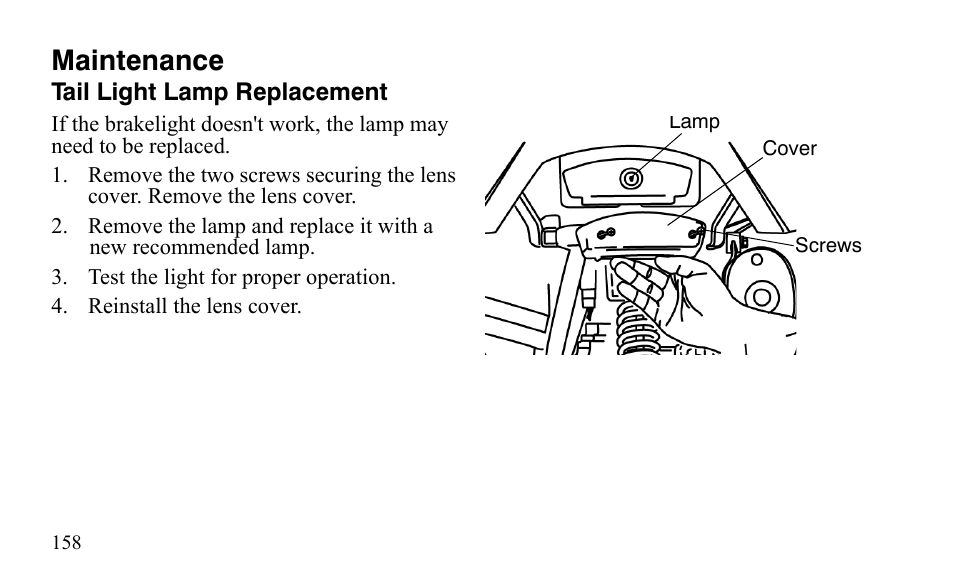 Maintenance | Polaris Outlaw 9921488 User Manual | Page 161 / 199