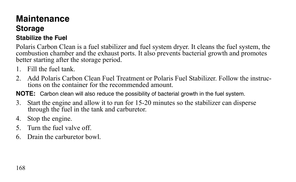 Maintenance | Polaris Outlaw 9921488 User Manual | Page 171 / 199