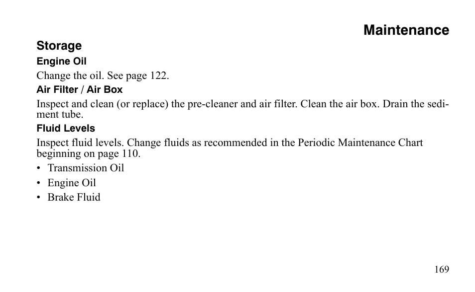 Maintenance | Polaris Outlaw 9921488 User Manual | Page 172 / 199