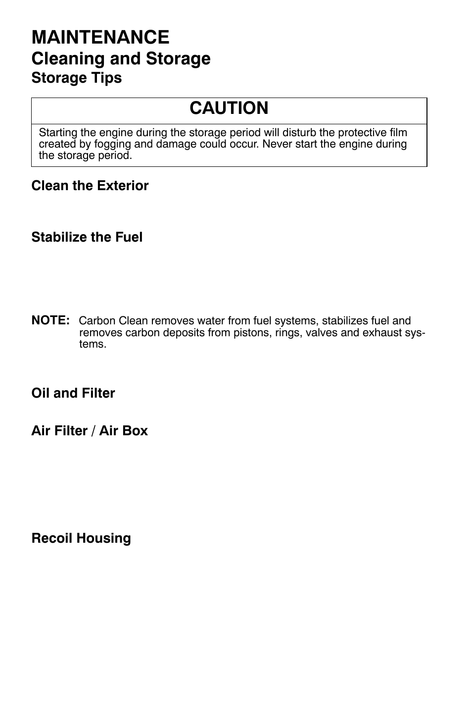 Maintenance, Cleaning and storage, Caution | Polaris Sportsman 9921477 User Manual | Page 122 / 143