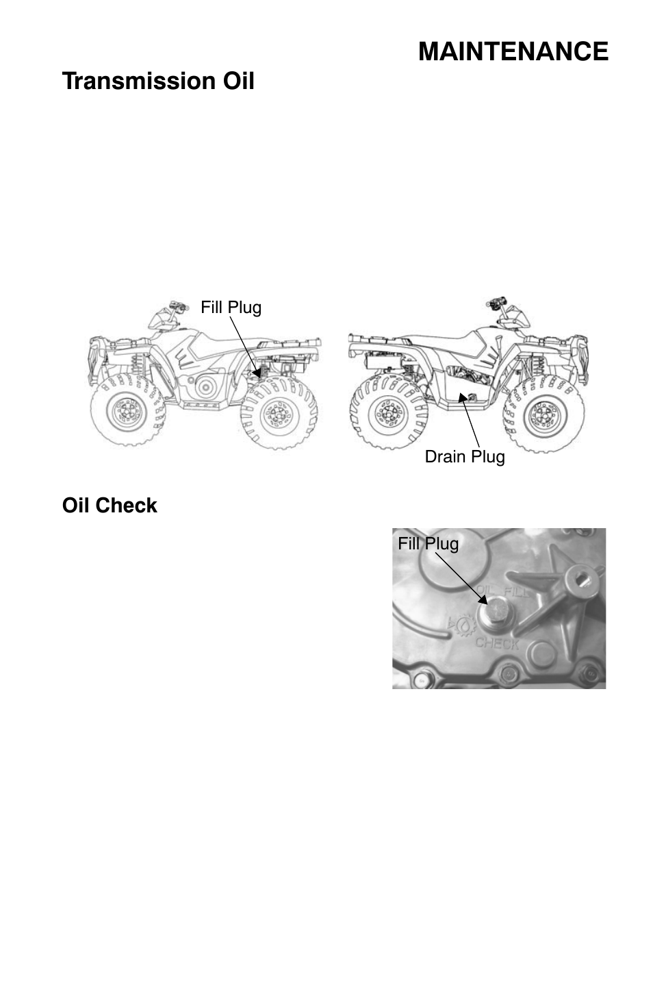 Maintenance, Transmission oil | Polaris Sportsman 9921477 User Manual | Page 85 / 143