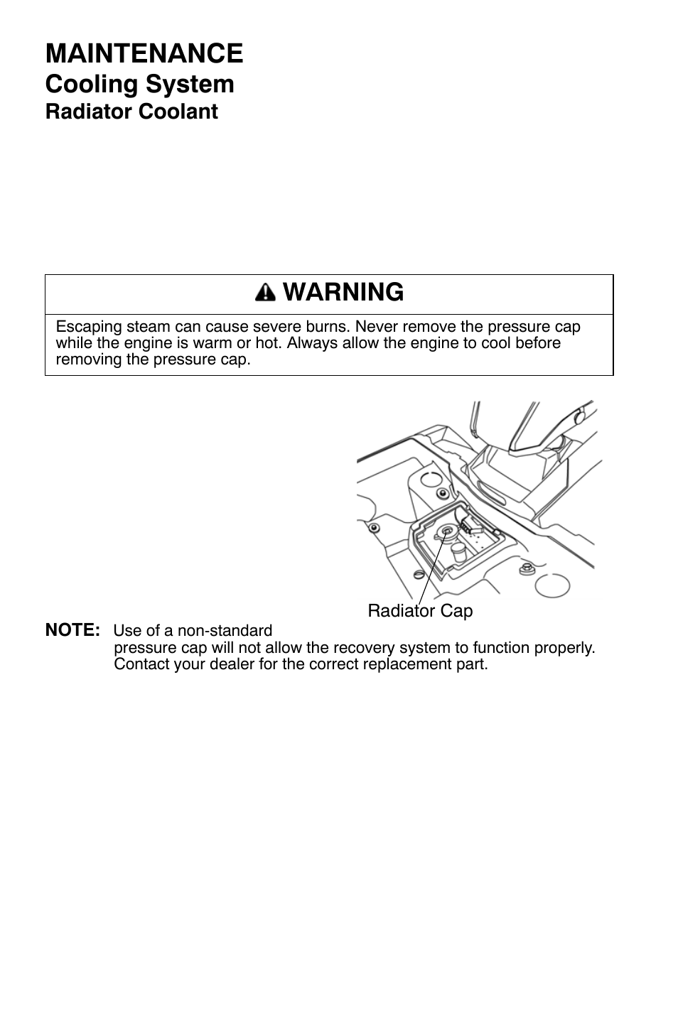 Maintenance, Cooling system, Warning | Polaris Sportsman 9921477 User Manual | Page 92 / 143