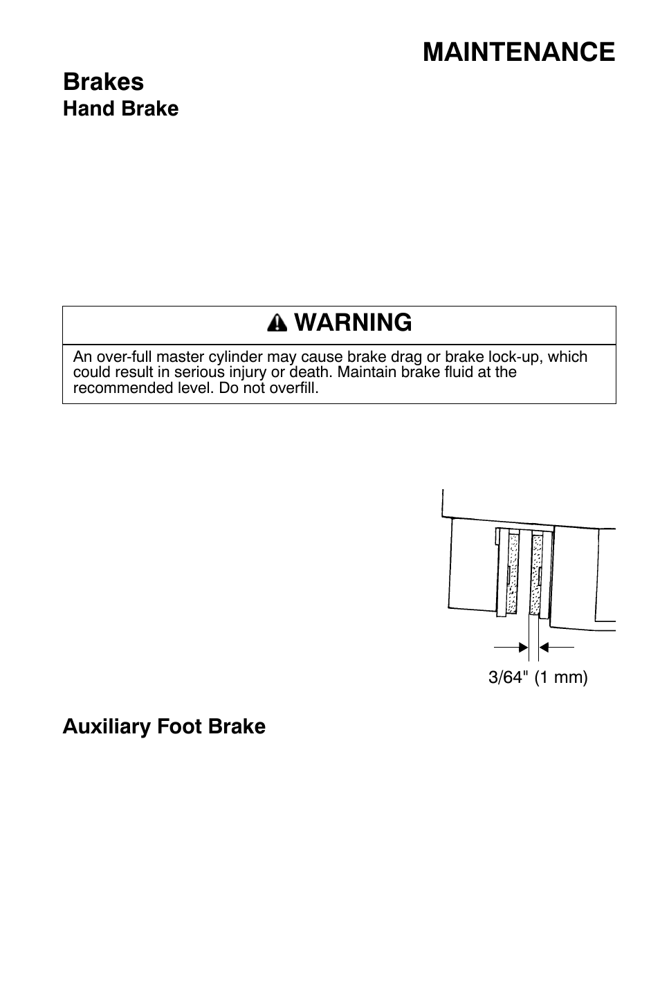 Maintenance, Brakes, Warning | Polaris Sportsman 9921477 User Manual | Page 93 / 143