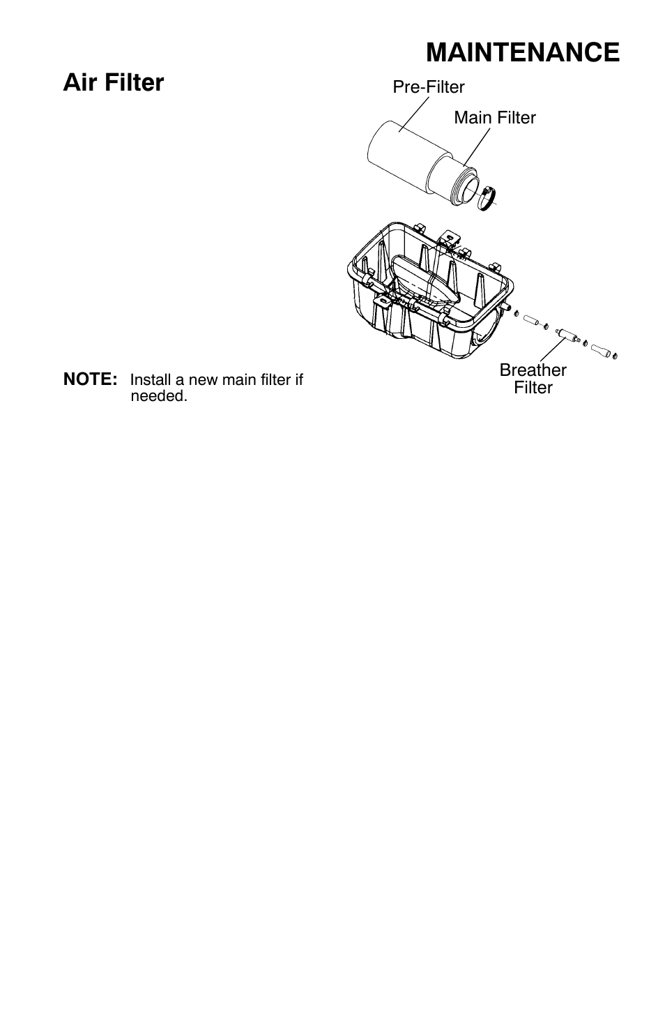 Maintenance, Air filter | Polaris Sportsman 9921477 User Manual | Page 99 / 143