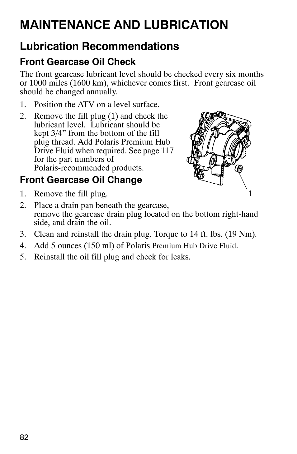 Maintenance and lubrication, Lubrication recommendations | Polaris 700 User Manual | Page 84 / 129