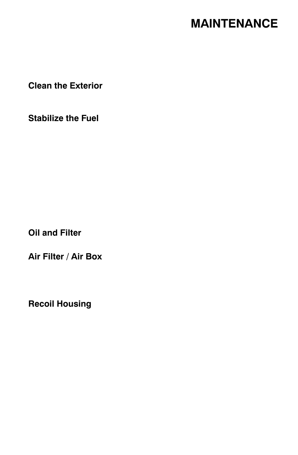 Maintenance, Cleaning and storage | Polaris Trail Boss 9921784 User Manual | Page 102 / 120