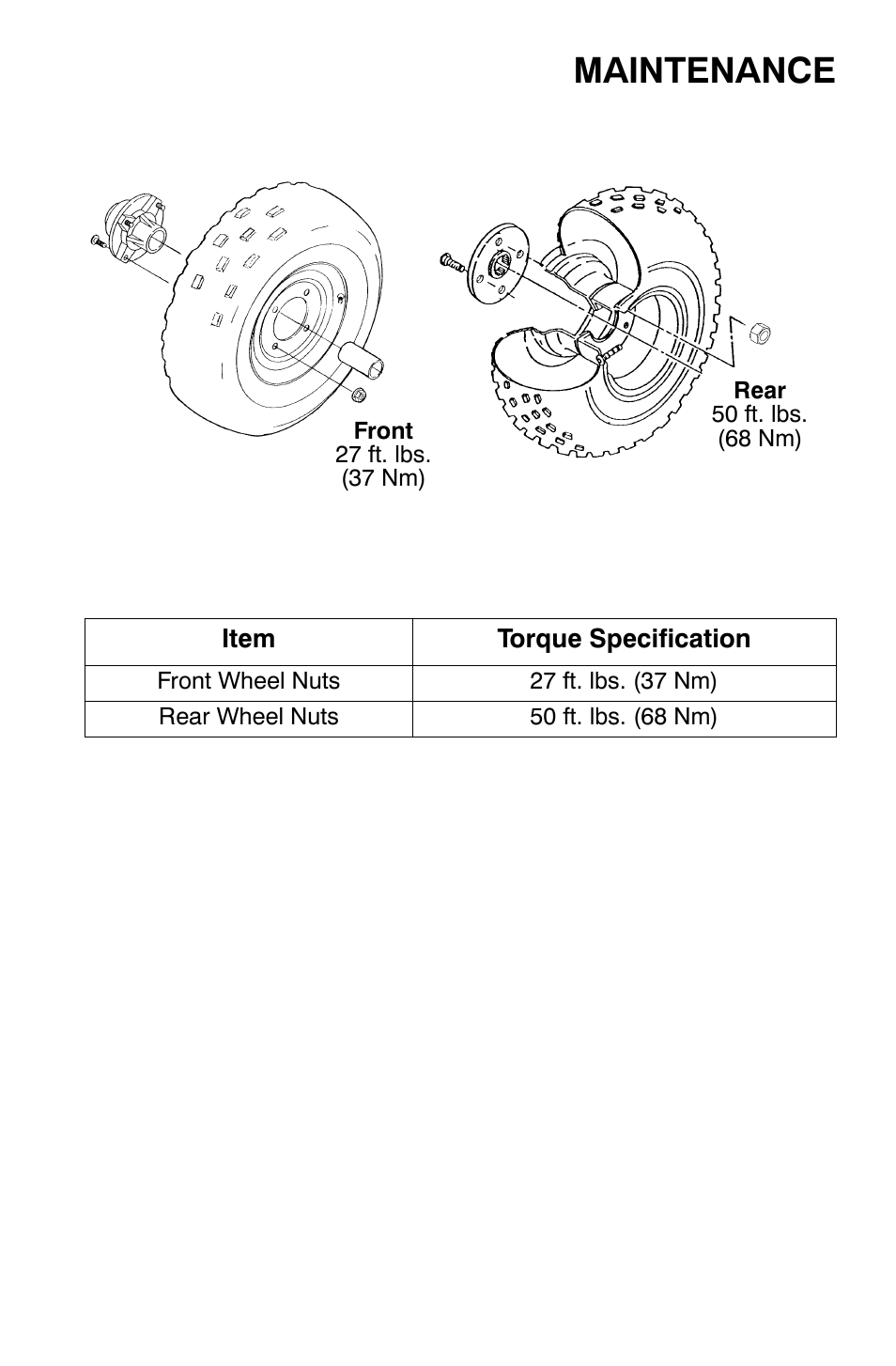 Maintenance, Tires | Polaris Trail Boss 9921784 User Manual | Page 76 / 120