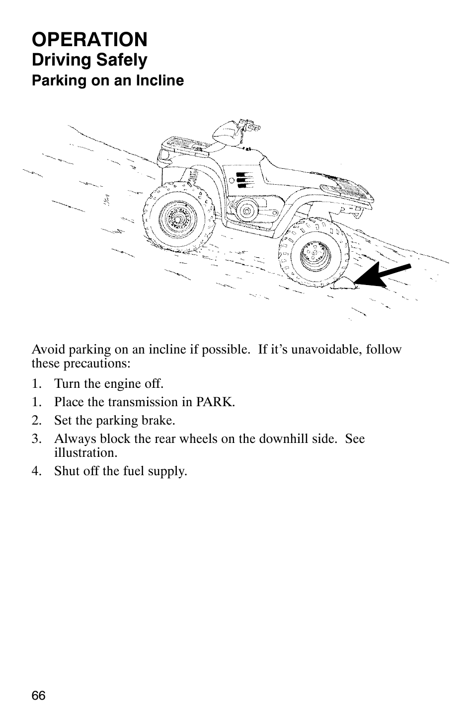 Operation, Driving safely | Polaris Magnum 330 2x4 User Manual | Page 69 / 126