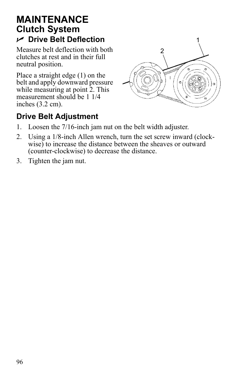 Maintenance, Clutch system | Polaris 600 RUSH User Manual | Page 100 / 134